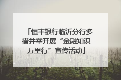恒丰银行临沂分行多措并举开展“金融知识万里行”宣传活动